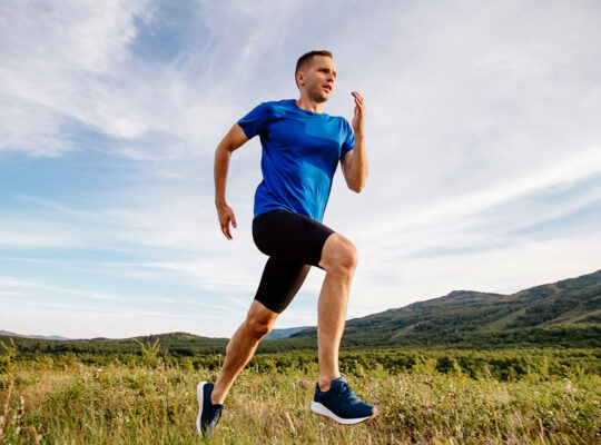 Sporty man runner running