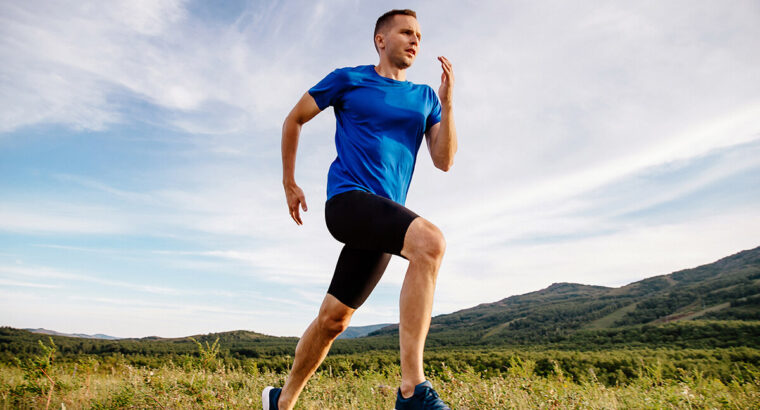 Sporty man runner running