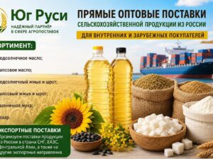 Сельхозпродукция оптом из России – масла, шрот, мука, сахар на экспорт